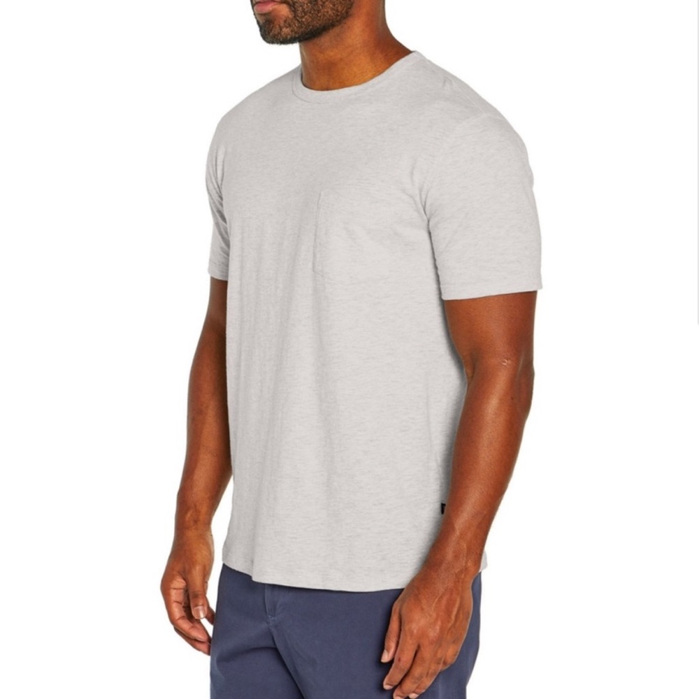 Gap Pocket Short Sleeve Light Gray Heather Slub Tee